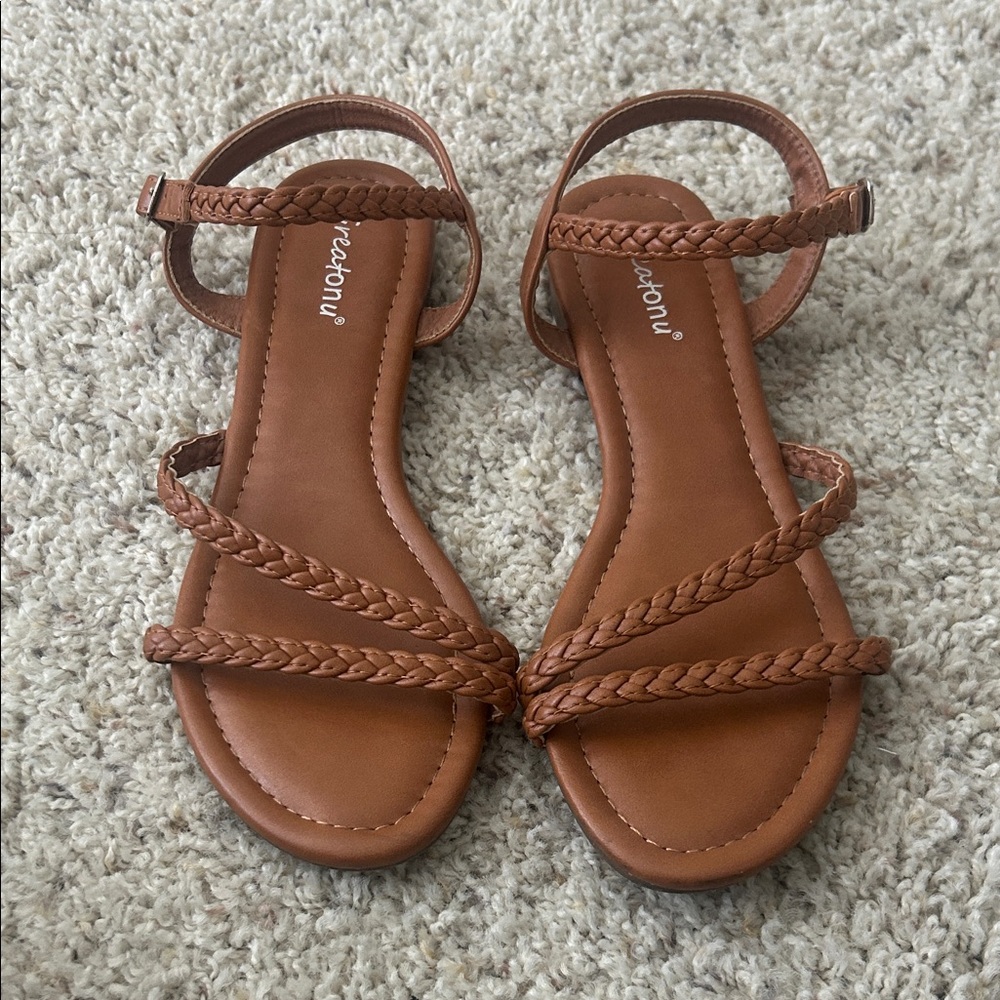 Brown Braided Sandals